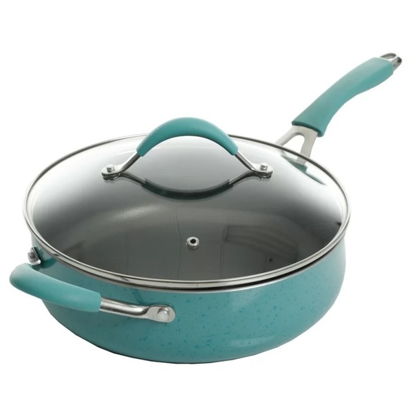♠️ New Pioneer Woman Frontier Speckle Aluminum 10-Piece Cookware Set, Turquoise - Picture 13 of 14